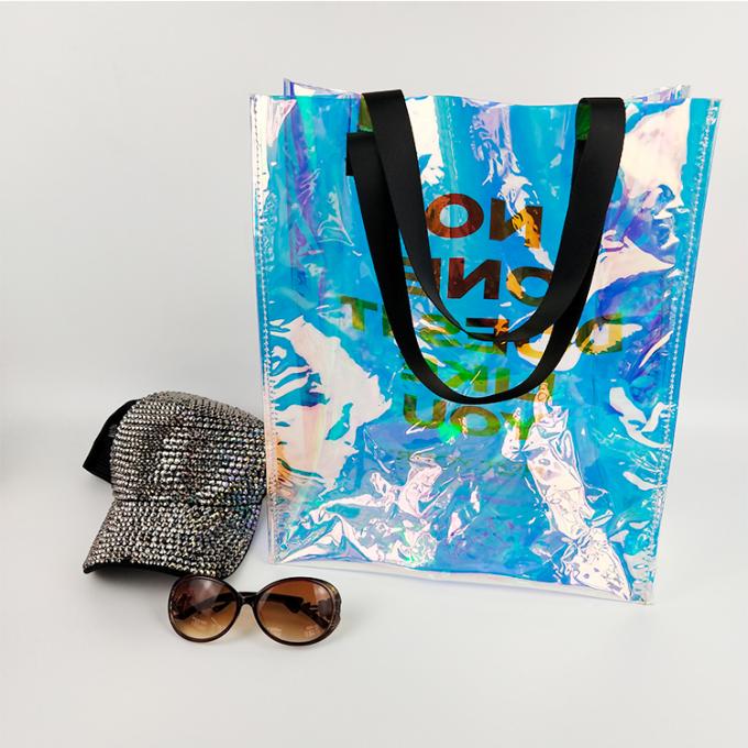 bolsa de compra de 2014 mulheres holográficas por atacado do totalizador da praia do pvc do laser do holograma da forma das mulheres