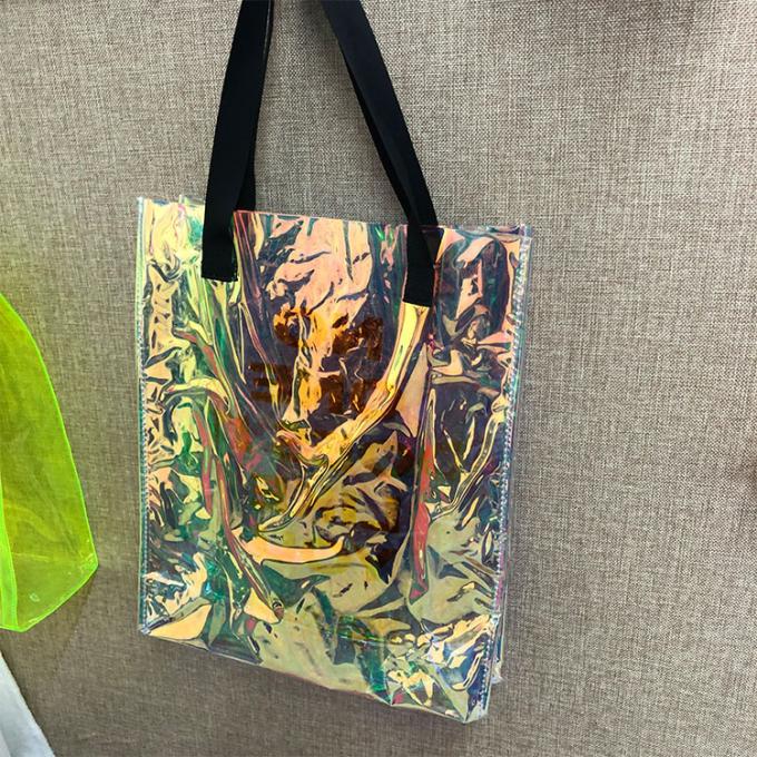 bolsa de compra de 2014 mulheres holográficas por atacado do totalizador da praia do pvc do laser do holograma da forma das mulheres