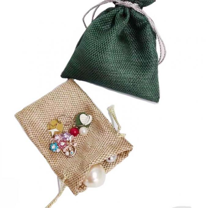 da juta colorida feita sob encomenda do cetim de veludo da lona do algodão da fábrica sacos de corda de linho com única corda do dobro da corda