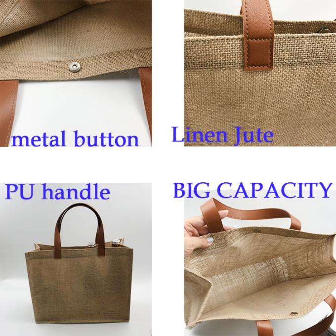 Saco de linho orgânico Ecofriendly por atacado do punho da praia de serapilheira das compras na mercearia da juta do cânhamo da cubeta feita sob encomenda da forma da promoção